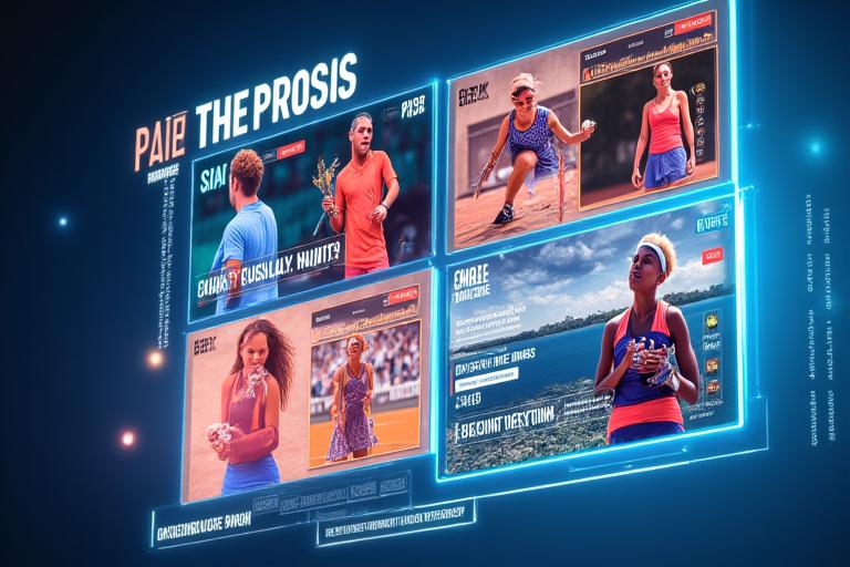 A montage of social media posts for a tennis player.